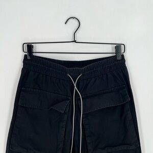 Christos New York Jesus Print Cargo Drawstring Black Jogger Trouser Pants